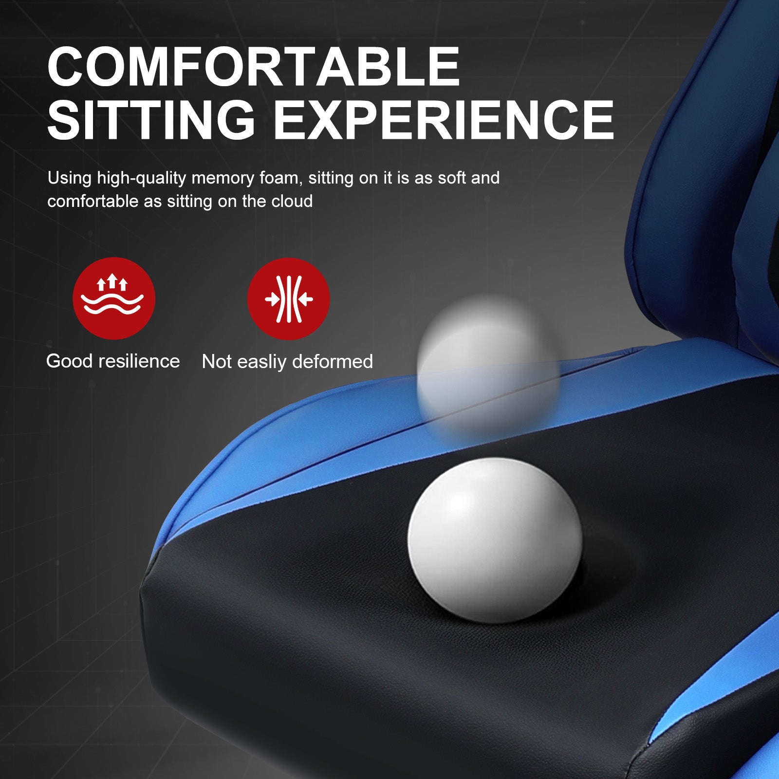 GTPLAYER Gaming Chair with Footrest, Swivel Rocker with Headrest and Lumbar Support GT002NAF