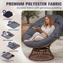 COMHOMA Oversized Papasan Chair with Sun Shade OT-CH01