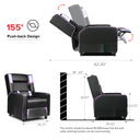 GTPLAYER® Gaming Massage Recliner with Bluetooth Speakers GT208M