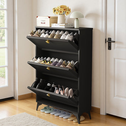 COMHOMA Shoe Storage Cabinet with 3  Flip Drawers