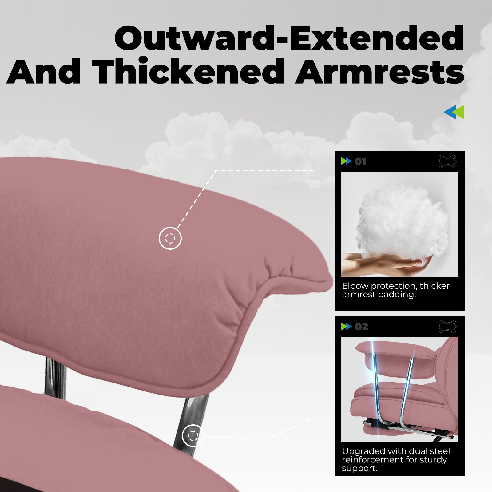 Outward-Extended Armrests feature diagrams.