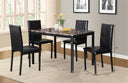 Citico 5-Piece Metal Dinette Set with Laminated Faux Marble Top, Black