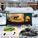 LUCKLIFE® Heated Outdoor Cat House, Weatherproof Shelter with Heating Pad, Winter Use PET06