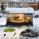 LUCKLIFE® Heated Outdoor Cat House, Weatherproof Shelter with Heating Pad, Winter Use PET06