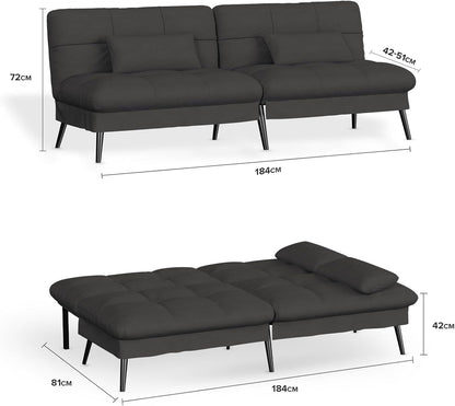COMHOMA Convertible Futon Sofa Bed with Adjustable Backrest B001