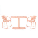 Outdoor Metal Seating Set with Coffee Table and 2 Chairs, Pink