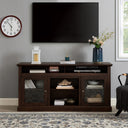 Contemporary TV Media Stand Modern Entertainment Console for TV Up to 65' with Open and Closed Storage Space, Brown, 60'W*15.75'D*29'H