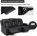 COMHOMA PU Massage Recliner with Swivel, Heat & Cup Holders H7134