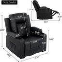 COMHOMA PU Massage Recliner with Swivel, Heat & Cup Holders H7134
