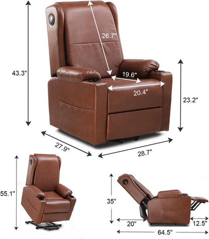 COMHOMA Power Lift S-Track Massage Recliner with Bluetooth Speakers GB-MPLR-02