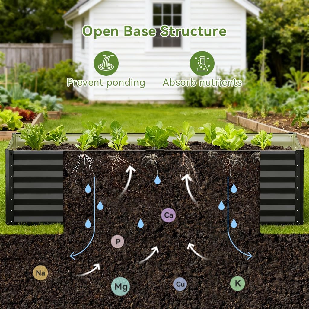 COMHOMA Metal Raised Garden Bed with Gloves Tools OT-GD02