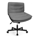 COMHOMA Armless Office Desks Chair with Wheels, Fabric Padded Cross Legged Chair-WMT-CH310-LXY
