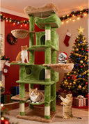 68 inch Multi-Level Cat Tree with Hammocks, Hanging Basket, Scratching Posts - Perfect for Multiple Cats