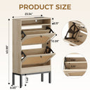 Shoe Storage Cabinet with 2 Flip Drawers & Charging Station