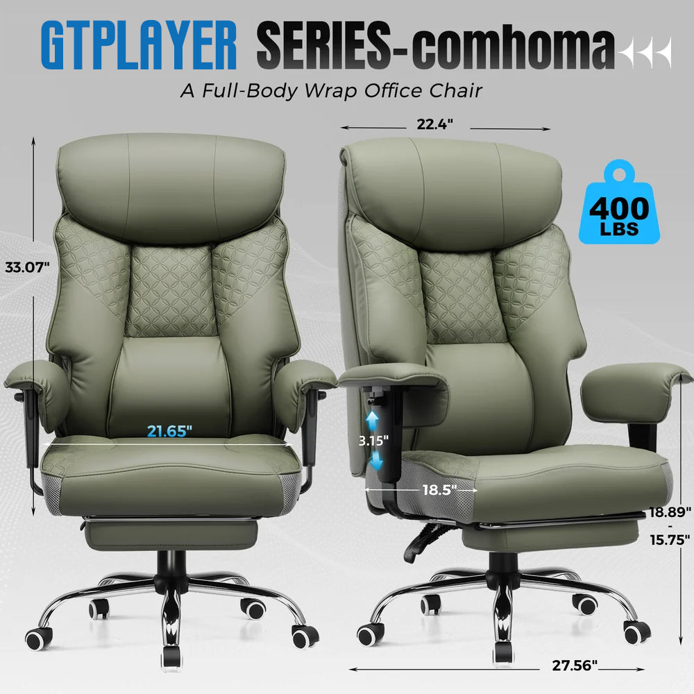 COMHOMA® Big and Tall Office Chair 400lbs, 90°-150° Recline CH810