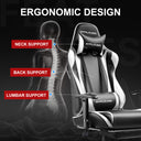 GTPLAYER Gaming Chair with Footrest, Swivel Rocker with Headrest and Lumbar Support GT002NAF