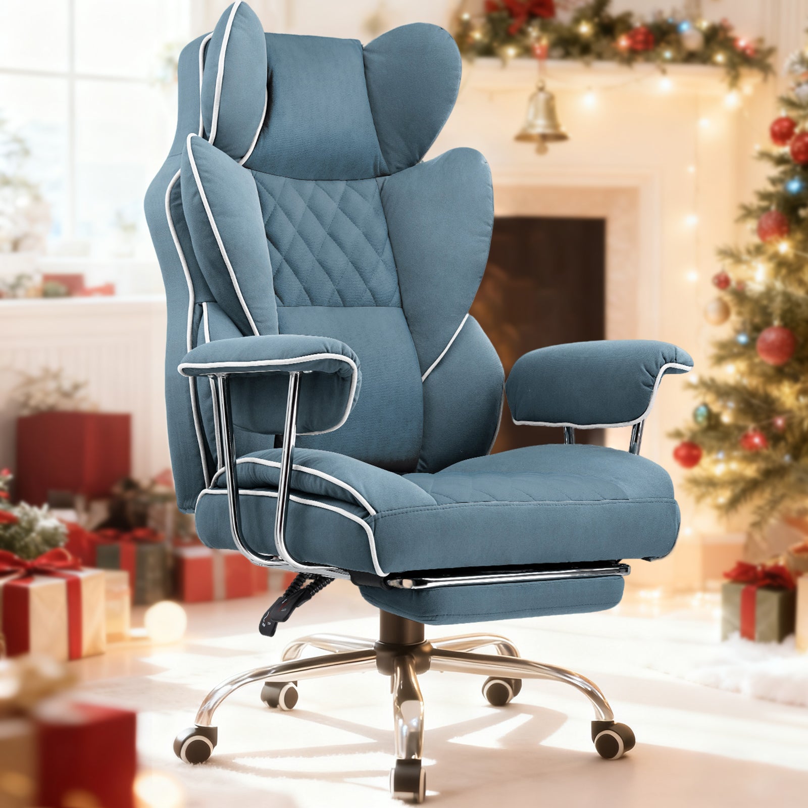 COMHOMA Big and Tall Office Chair with Lumbar Support & Adjustable Footrest GT205