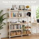 COMHOMA 5-Tier/6-Tier Corner Bookshelf, L-Shaped Metal Frame Shelf with Tall 14" Shelves HBOK1