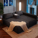 COMHOMA Modular Sectional Couch with L/R-Shape Chaise, Corduroy Upholstery & No Assembly Required B10