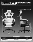 LUCKRACER Big and Tall Gaming Chair 350lbs with Footrest LR408