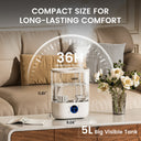 LUCKLIFE Smart Humidifiers for Bedroom,5L Top Fill Cool Mist & 36H Runtime Ultrasonic Humidifier,Quiet 28dB Essential Oil Diffuser for Baby & Plants, EH02