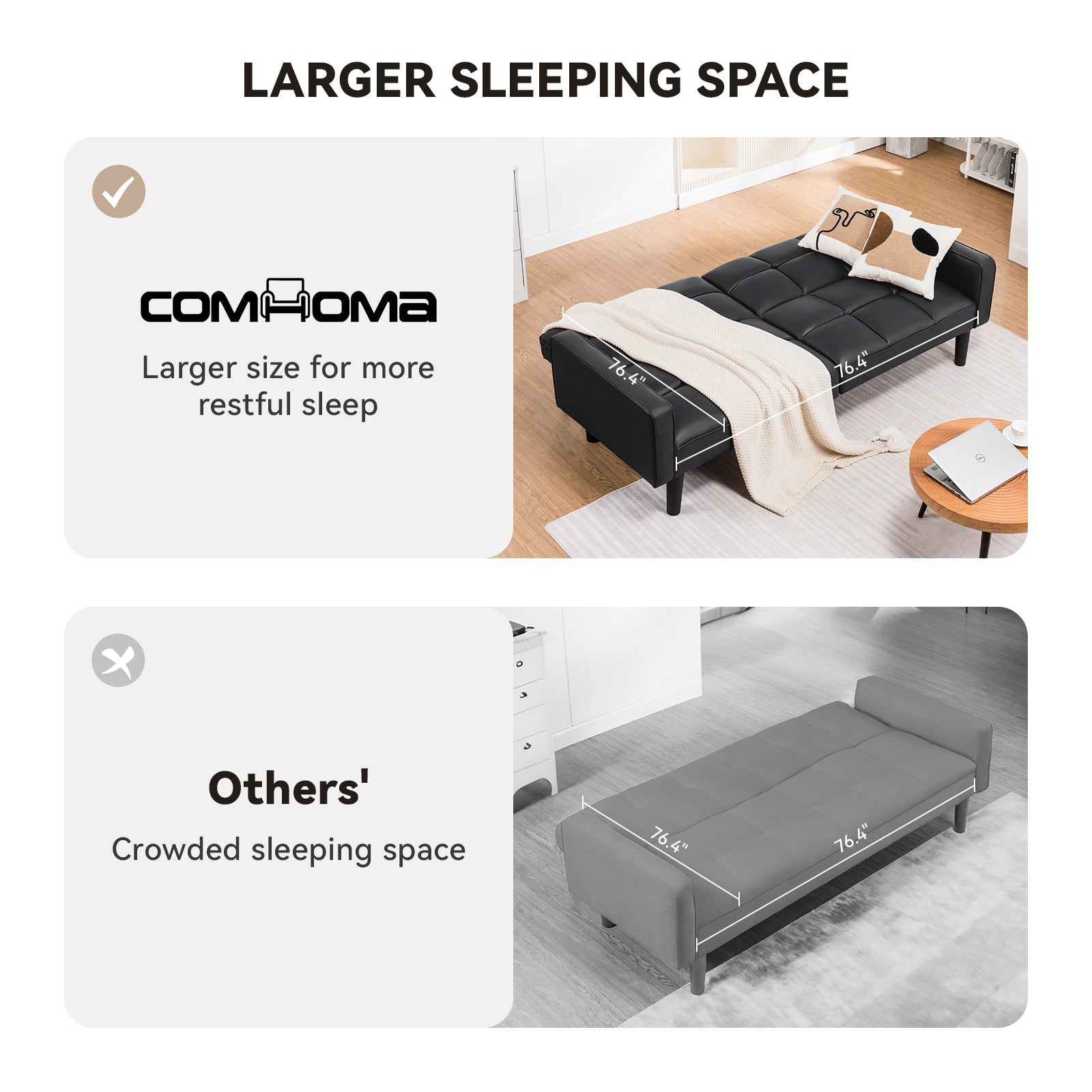 COMHOMA Futon Sofa Bed B004