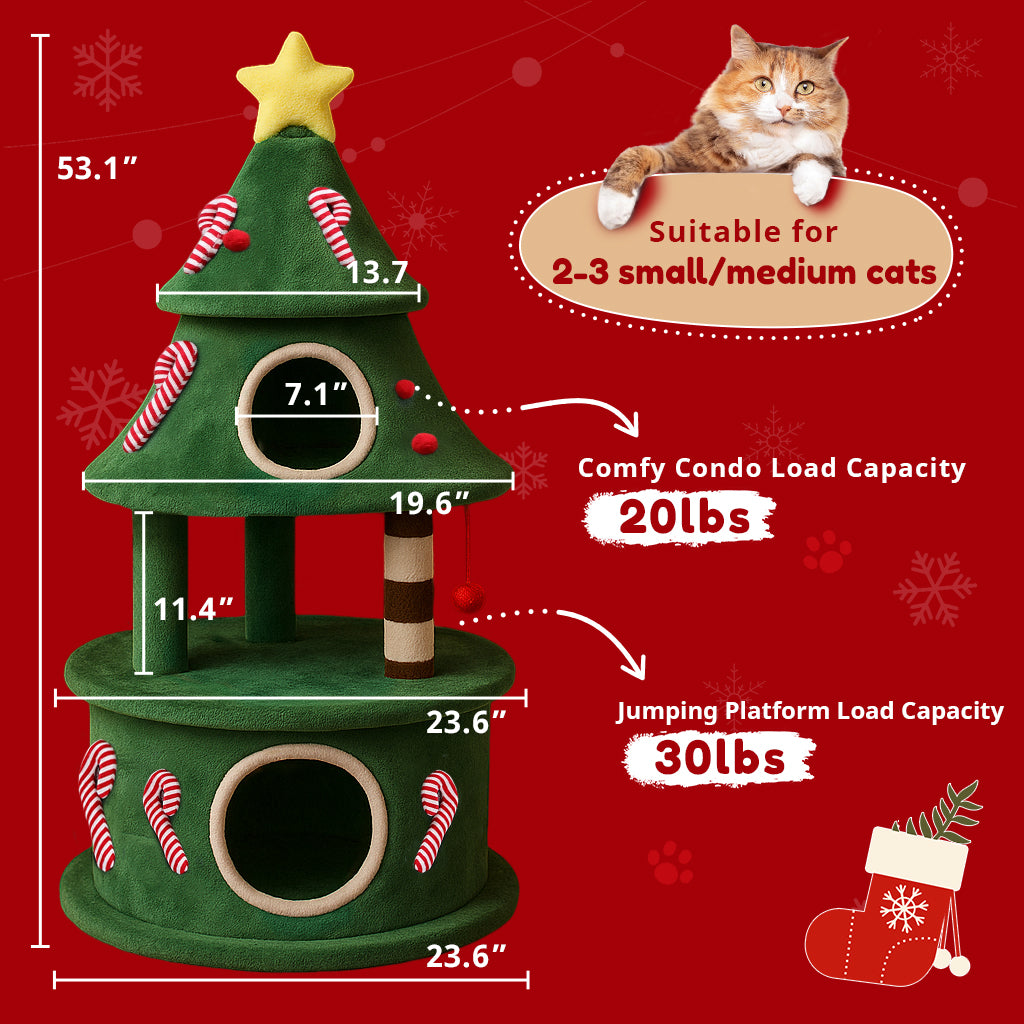 COMHOMA® Christmas Cat Tree Tower PET-XMAS