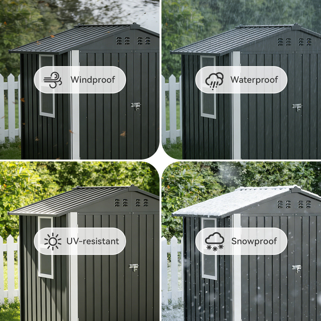 COMHOMA Outdoor Metal Storage Tool Shed B106
