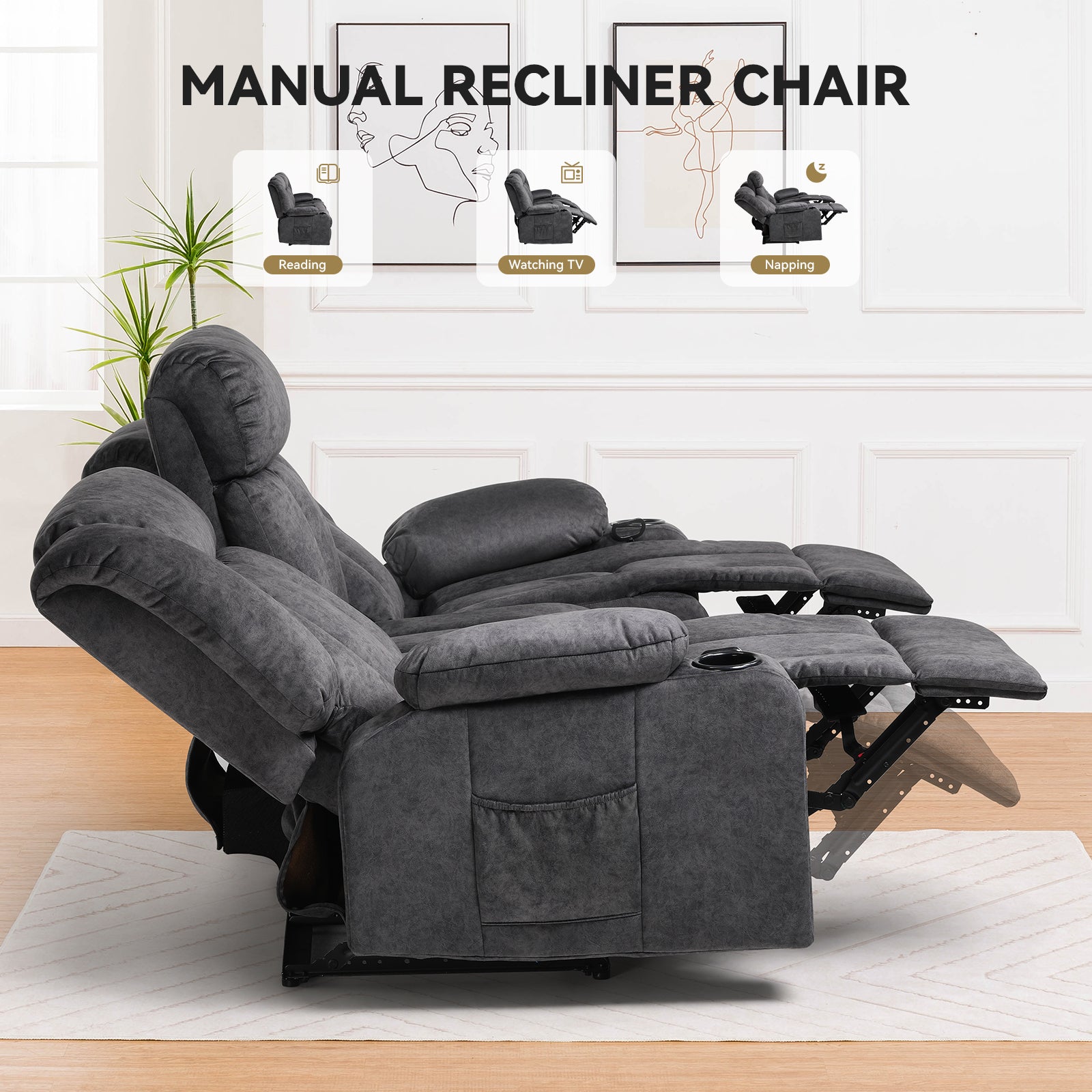 COMHOMA Massage Swivel Recliner H1148