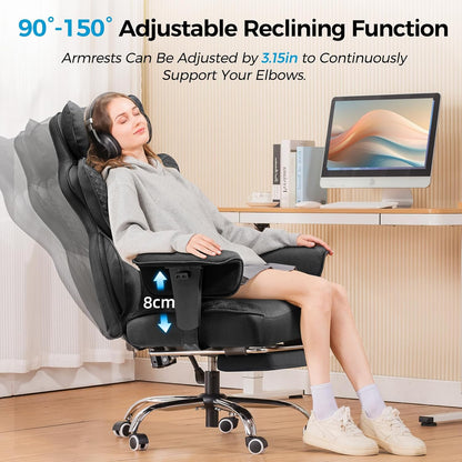 COMHOMA Upgraded Big and Tall Office Chair 400LBS with Pillow, Adjustable Armrest CH510/CH511
