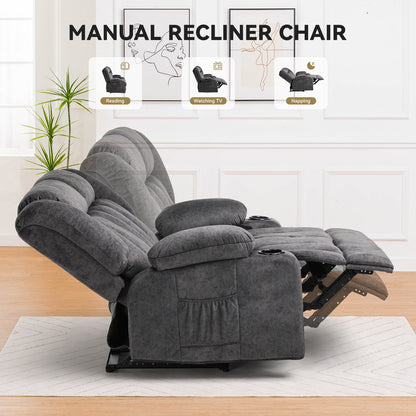 COMHOMA Recliner with Swivel, Massage & Heat H1148