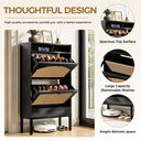 Shoe Storage Cabinet with 2 Flip Drawers & Charging Station