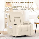 COMHOMA PU Massage Recliner with Swivel, Heat & Cup Holders H7134