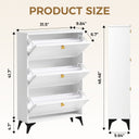 COMHOMA Shoe Storage Cabinet with 3  Flip Drawers