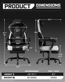 LUCKRACER Big and Tall Gaming Chair 350lbs with Footrest LR408