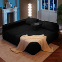 COMHOMA Modular Sectional Couch with L/R-Shape Chaise, Corduroy Upholstery & No Assembly Required B10