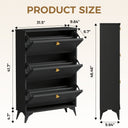 COMHOMA Shoe Storage Cabinet with 3  Flip Drawers