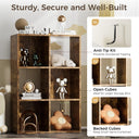 COMHOMA 4, 6, 8 Wood Cube Storage Organizer with Open Back and Removable Back Panels B3001