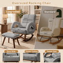 COMHOMA Teddy Fabric Rocking Chair Nursery with Ottoman & Lumber Pillow H007