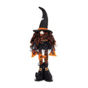 8.3x5x24' Fabric Standing Gnome W/Orange Banner & Spring Body, for Halloween Decor