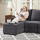 COMHOMA L/U Shaped Convertible Sectional Sofa with Big Storage HS301