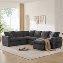 110*86' Modern U Shape Modular Sofa, 7 Seat Chenille Sectional Couch Set with 2 Pillows Included, Freely Combinable Indoor Funiture for Living Room, Apartment, Office, 2 Colors