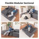 COMHOMA Modular Sectional Couch with L/R-Shape Chaise, Corduroy Upholstery & No Assembly Required B10
