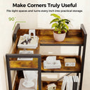 COMHOMA 5-Tier/6-Tier Corner Bookshelf, L-Shaped Metal Frame Shelf with Tall 14" Shelves HBOK1