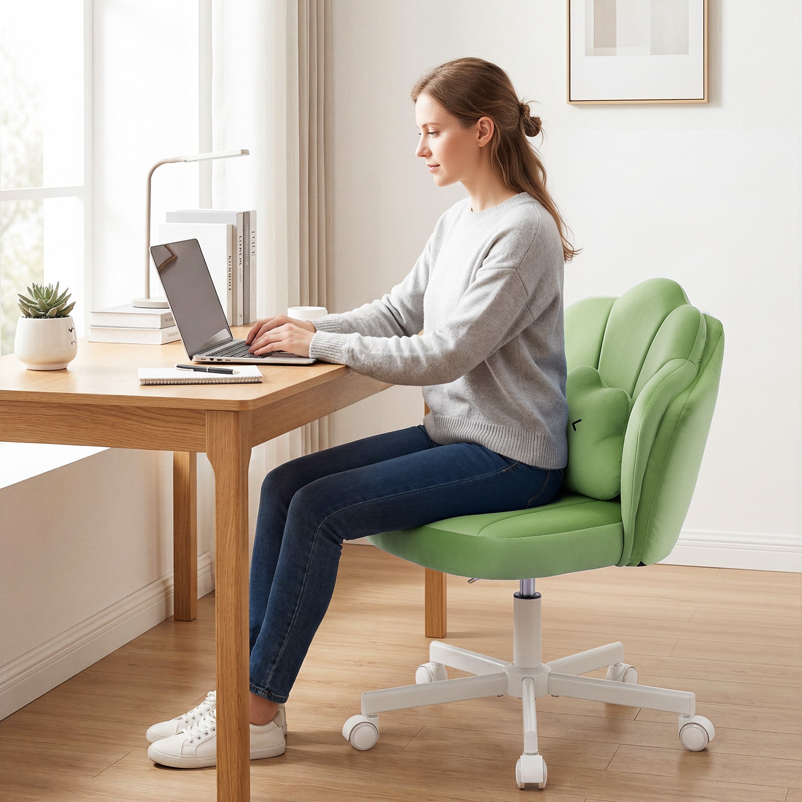 COMHOMA Petal Cute Vanity Chair, Height Adjustable CH718