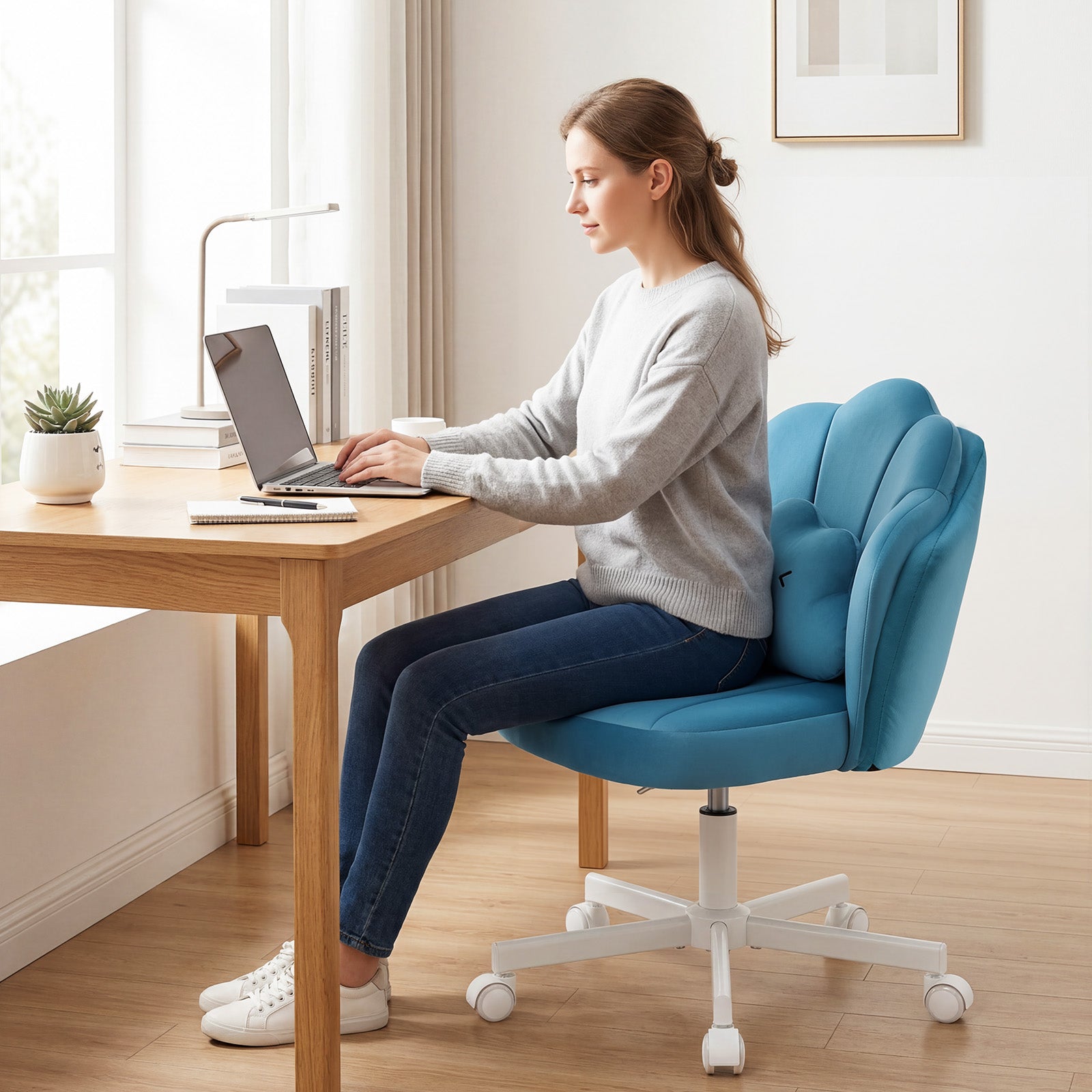 COMHOMA Petal Cute Vanity Chair, Height Adjustable CH718