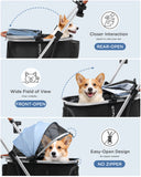 COMHOMA 3-in-1 Foldable Pet Stroller for Small Dogs & Cats Up to 45 lbs with Storage Basket and Cup Holder, PET-CART01