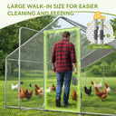 COMHOMA Large Metal Chicken Coop with Waterproof Roof & Lockable Door OT-GD06