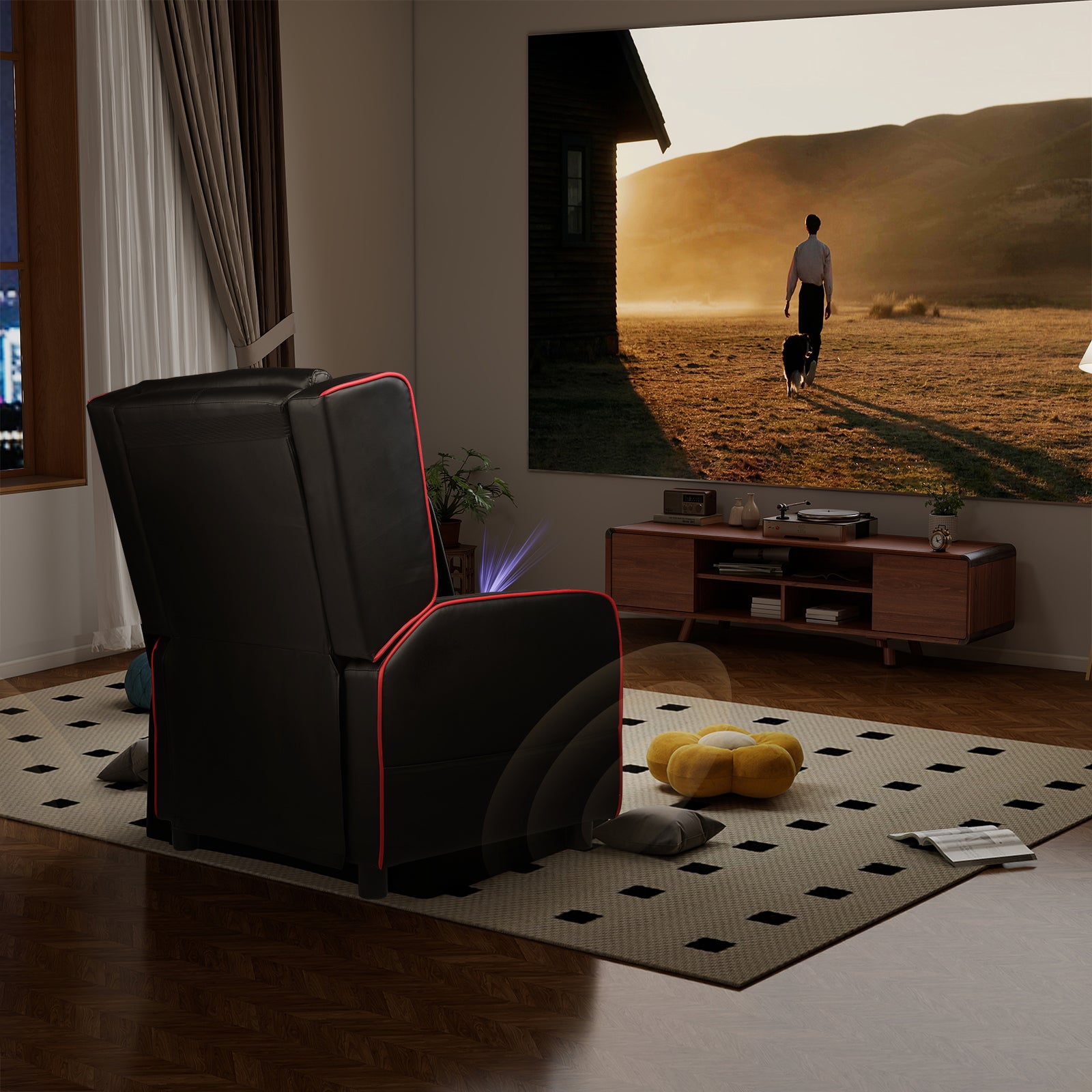 GTPLAYER® Gaming Massage Recliner with Bluetooth Speakers GT208M