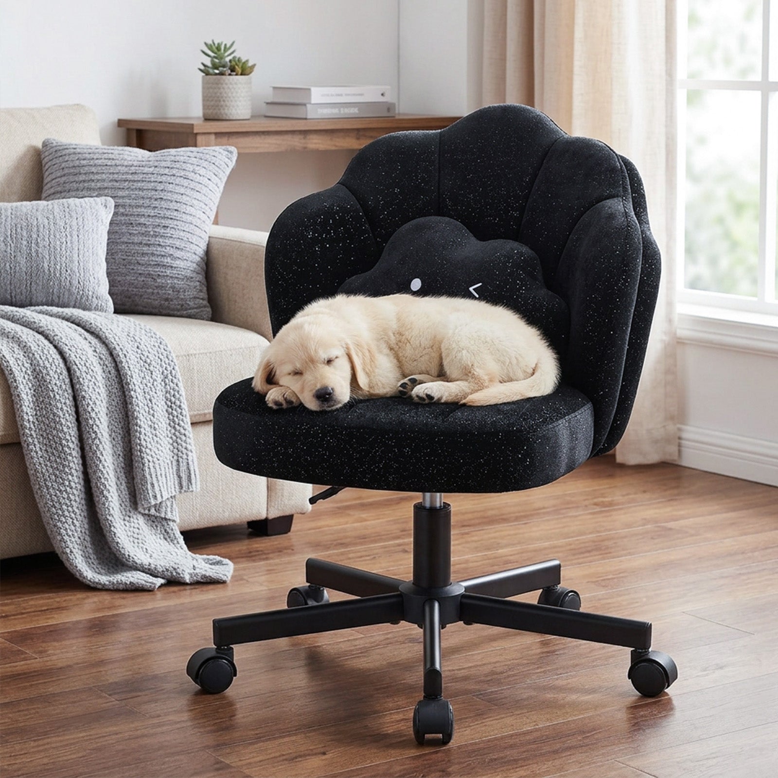 COMHOMA Petal Cute Vanity Chair, Height Adjustable CH718